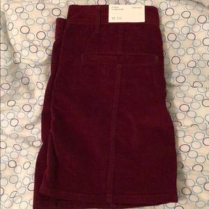 Burgundy corduroy skirt